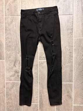 Hollister Black Distressed High-Rise Super Skinny Classic Stretch Jeans -Size 3R